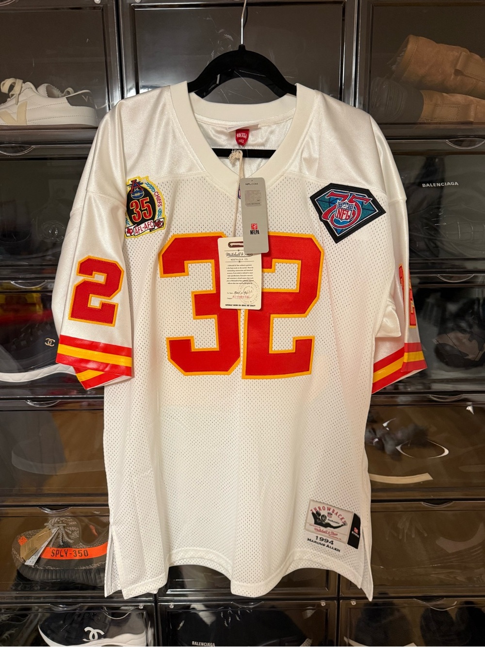 Mitchell & Ness White Jersey Josh Allen #32 with Red & Gold Accents